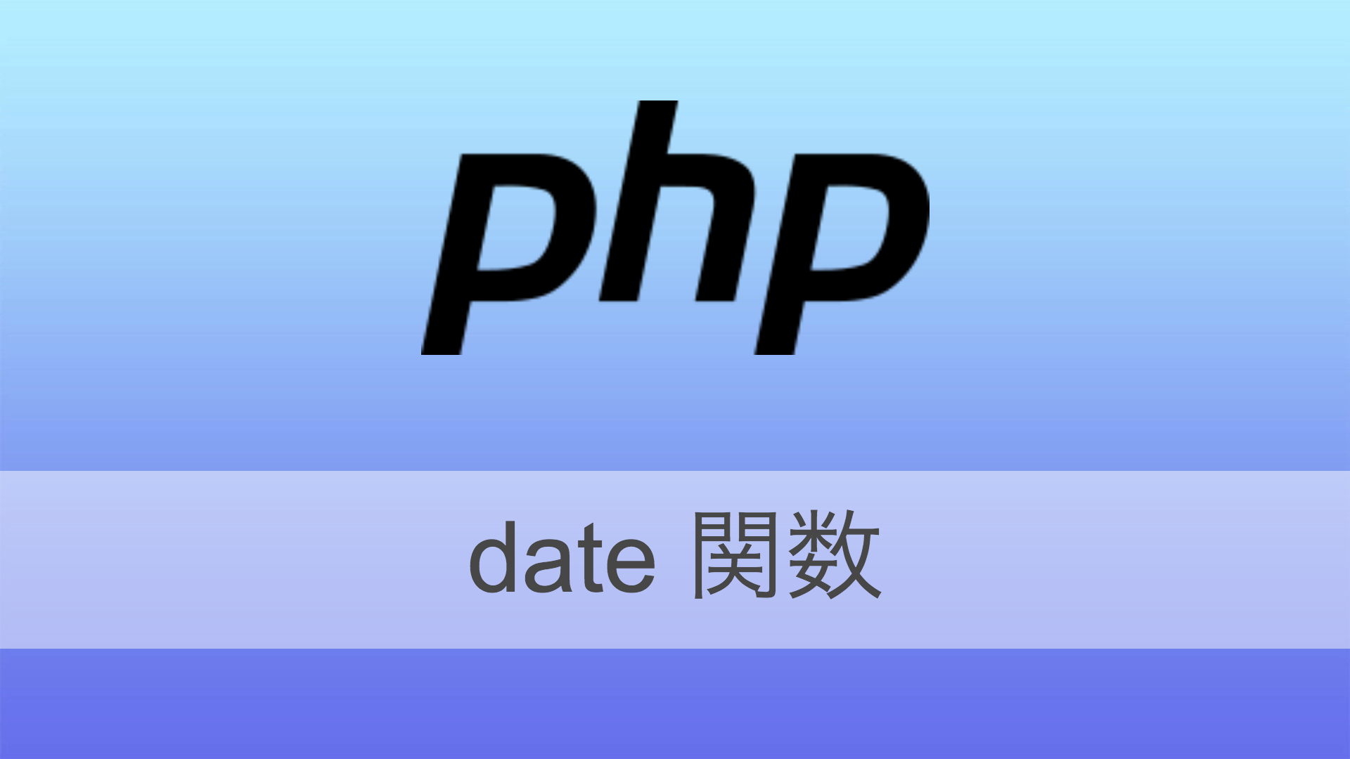 【PHP】日時を取得するdate関数